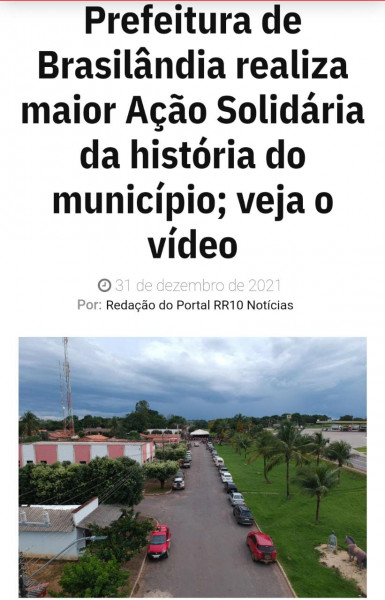 PREFEITURA DE BRASILÂNDIA DO  TOCANTINS REALIZA MAIOR AÇÃO SOLIDÁRIA.